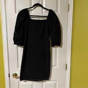 Suzy Shier - Black Puff Dress with Circle Detailing